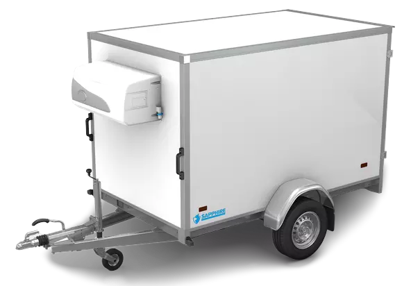 Rimorchio furgonato refrigerato con pianale ribassato
